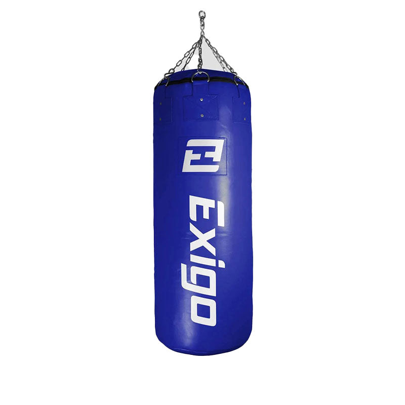 Exigo Super Pro 4ft 60kg Jumbo Leather Punch Bag - Blue