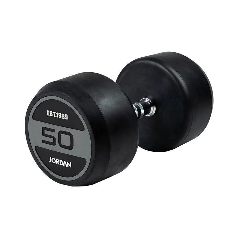JORDAN® Rubber Dumbbells - Up to 70kg (Grey)