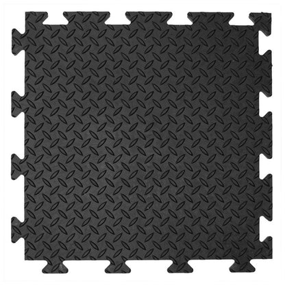 14mm Black PVC Garage Flooring Tiles – Checkerlock
