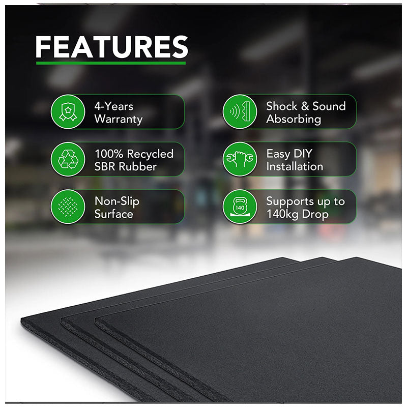 20mm PRO Rubber Gym Flooring Tiles – Smooth Top Surface - UK's Top Rated