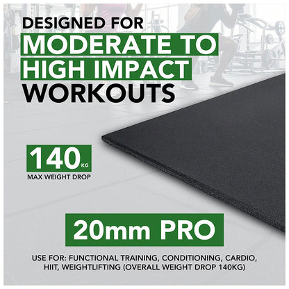 20mm PRO Rubber Gym Flooring Tiles – Smooth Top Surface - UK's Top Rated