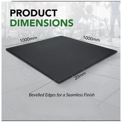20mm PRO Rubber Gym Flooring Tiles – Smooth Top Surface - UK's Top Rated