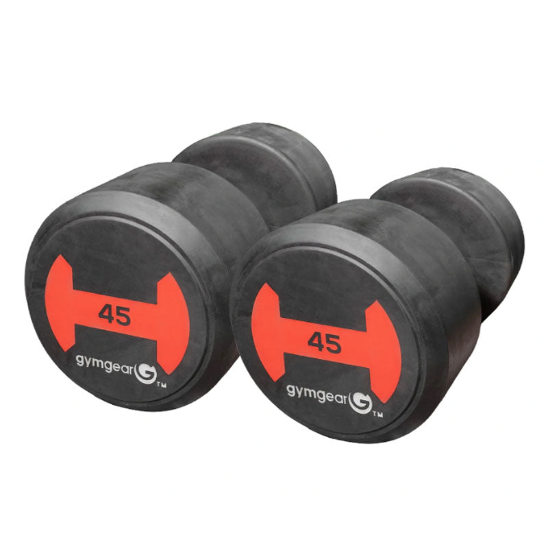 45kg Rubber Dumbbells Pair