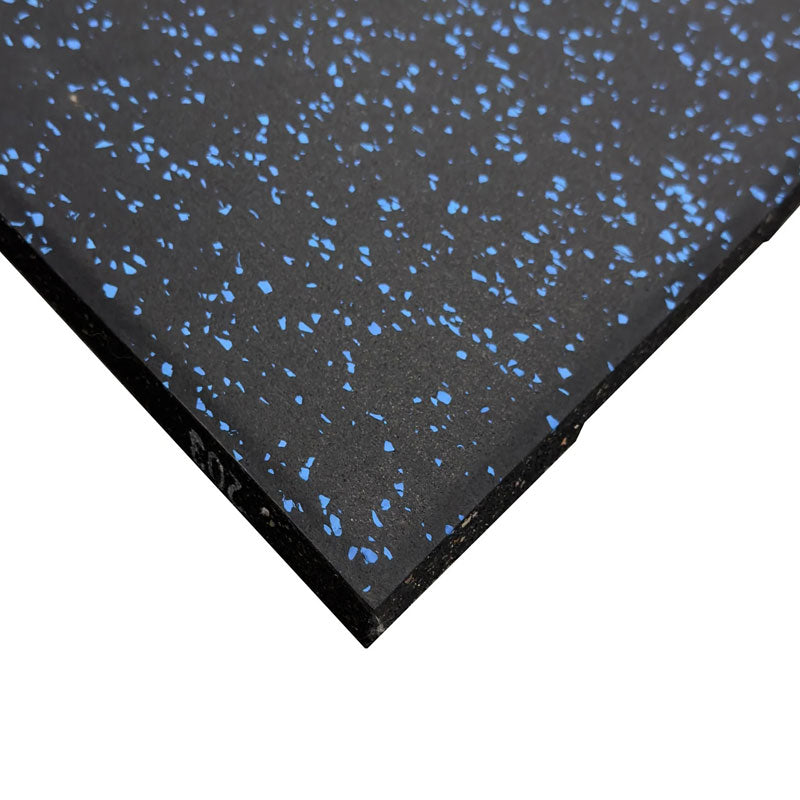 20mm Premium Black Rubber Tiles (1m x 0.5m / Blue Fleck)