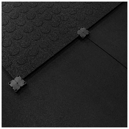 Black SBR Interlocking Rubber Gym Flooring with Connectors (1m x 1m) (30mm)