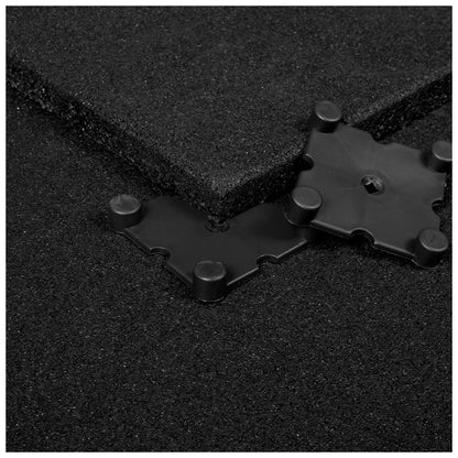 Black SBR Interlocking Rubber Gym Flooring with Connectors (1m x 1m) (30mm)