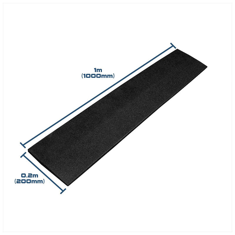 Black SBR Interlocking Rubber Gym Flooring with Connectors (1m x 1m) (30mm)