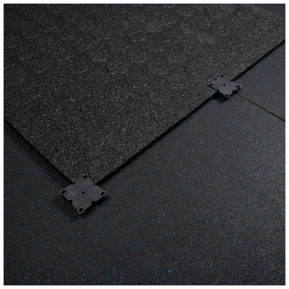 Blue Fleck SBR Interlocking Rubber Gym Flooring with Connectors (1m x 1m) (20mm)