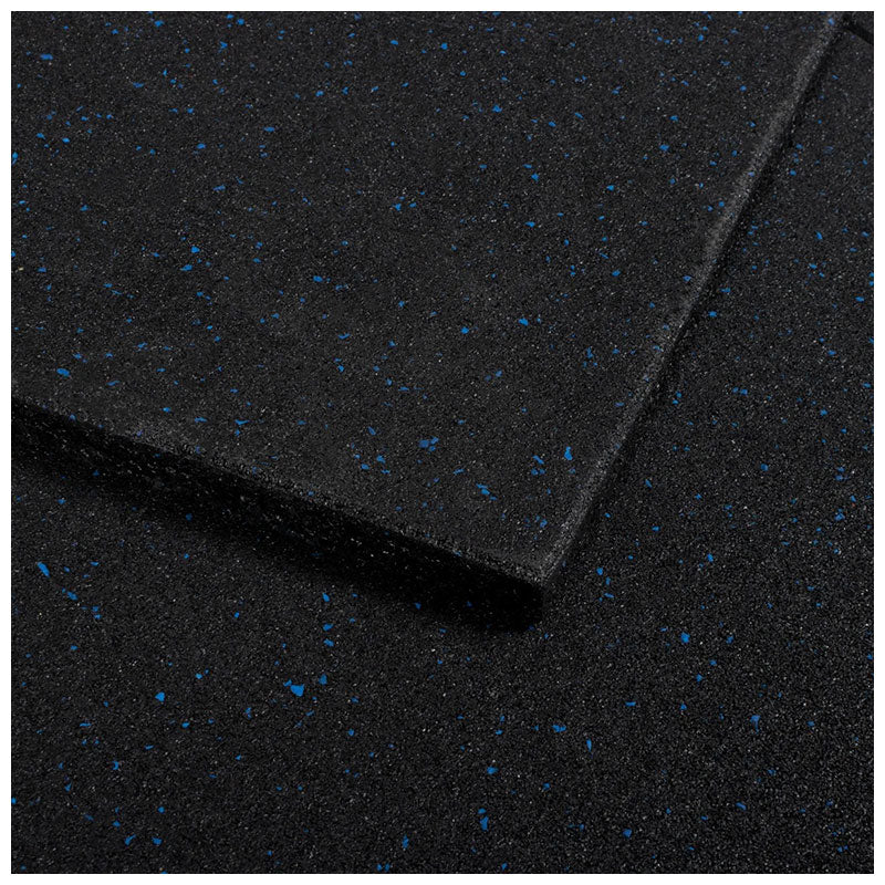 Blue Fleck SBR Interlocking Rubber Gym Flooring with Connectors (1m x 1m) (20mm)
