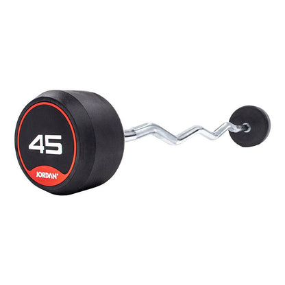 JORDAN® Fixed Barbells - Curl Bar Rubber (Red)
