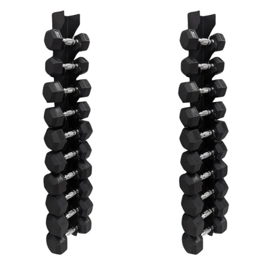 Dumbbell Set with Wall Mounted Dumbbell Storage Racks