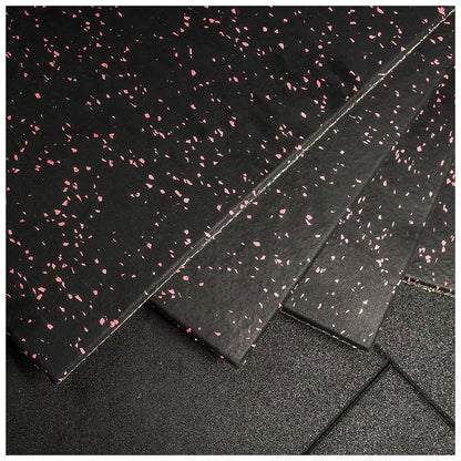 EPDM Luxury Fleck | 1m x 1m | Black with Pink Fleck | 15mm | 20mm