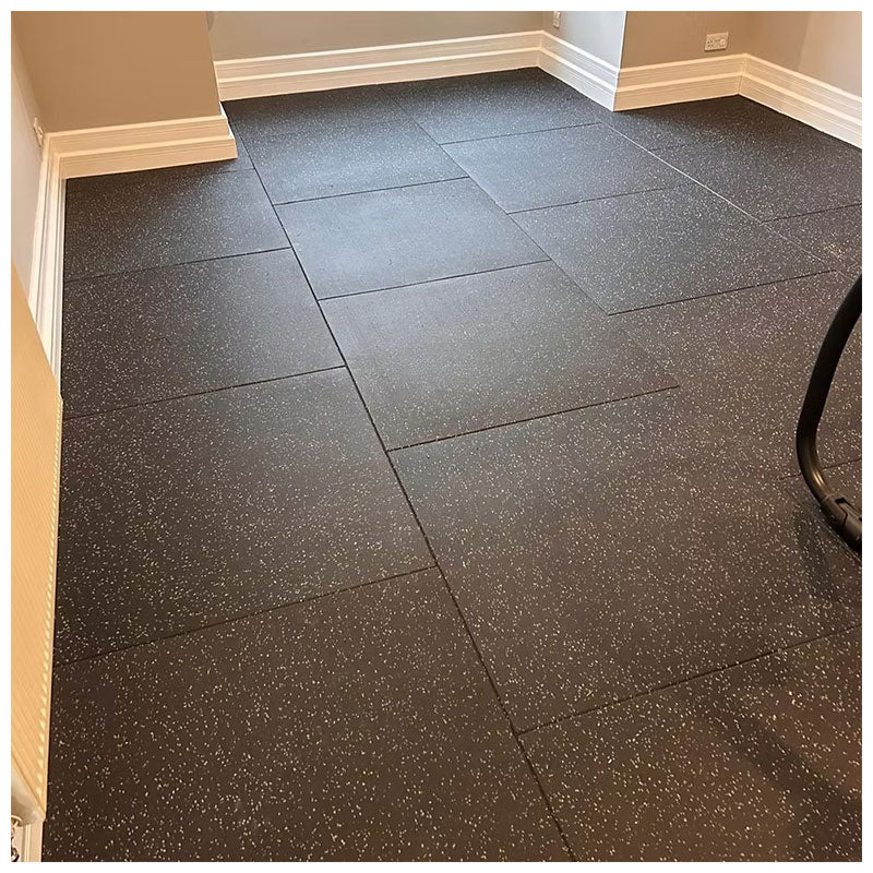 EPDM Luxury Fleck | 1m x 1m | Black with White Fleck | 15mm | 20mm