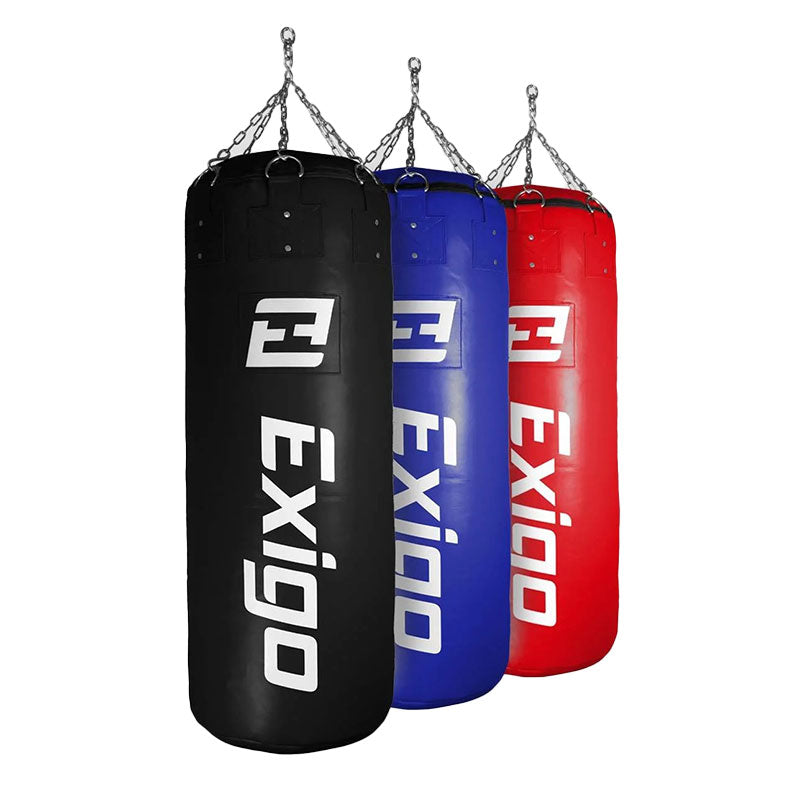 Exigo Super Pro 4ft 60kg Jumbo Leather Punch Bag - Black