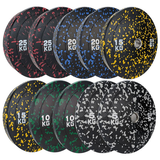 100kg Weight Set of Flecked Bumper Plates | Package Options