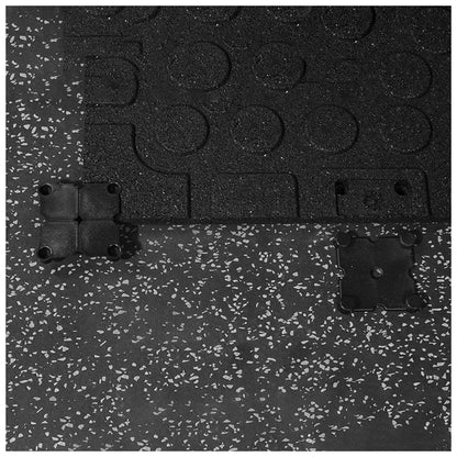 Rival Grey Fleck Premium Interlocking Rubber Gym Flooring with Connectors (1m x 1m) (20mm)