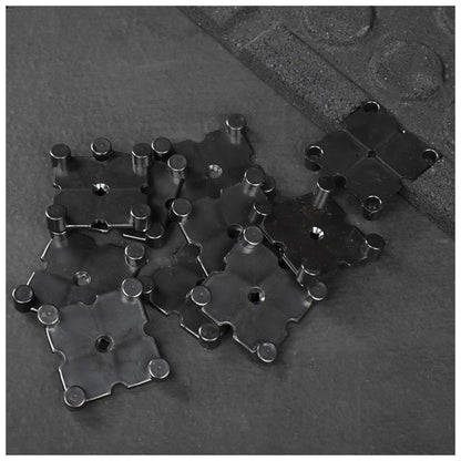 Rival Black Premium Interlocking Rubber Gym Flooring with Connectors (1m x 1m) (20mm)