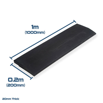 Rival Black Premium Interlocking Rubber Gym Flooring with Connectors (1m x 1m) (20mm)