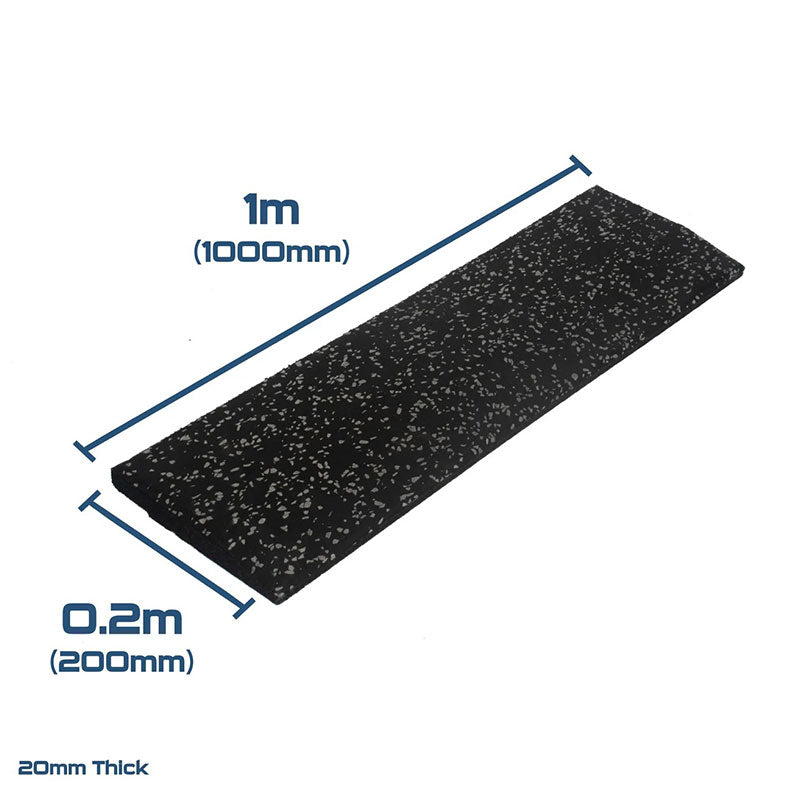 Rival Grey Fleck Premium Interlocking Rubber Gym Flooring with Connectors (1m x 1m) (20mm)