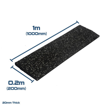 Rival Grey Fleck Premium Interlocking Rubber Gym Flooring with Connectors (1m x 1m) (20mm)