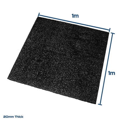 Rival Grey Fleck Premium Interlocking Rubber Gym Flooring with Connectors (1m x 1m) (20mm)