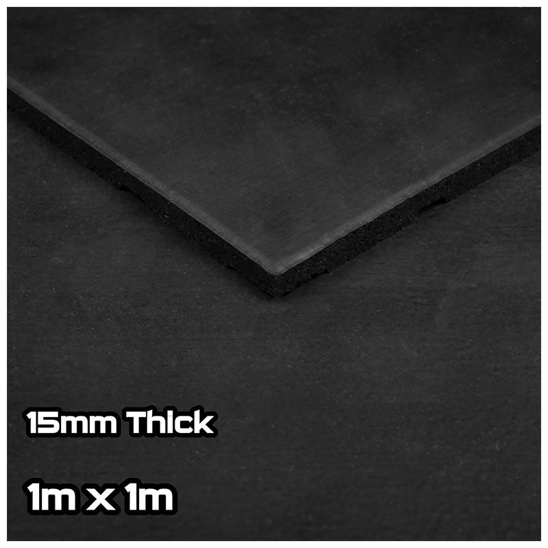 Rival Black Premium Rubber Gym Flooring (1m x 1m) (15mm)