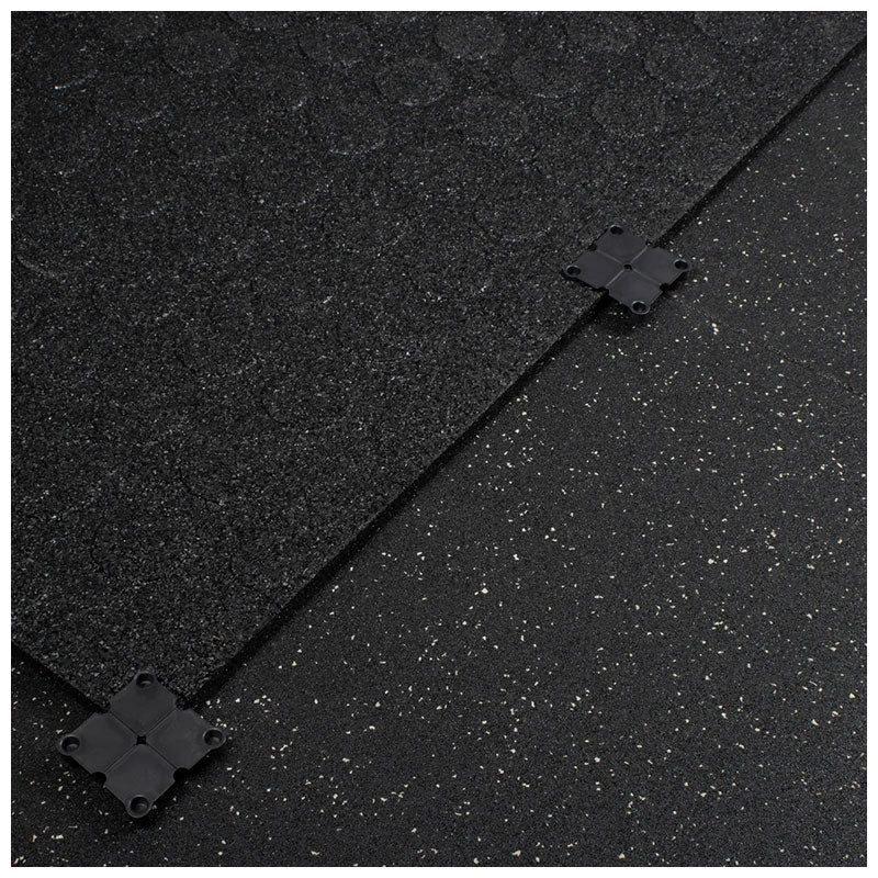 Grey Fleck SBR Interlocking Rubber Gym Flooring with Connectors (1m x 1m) (20mm)