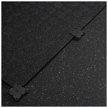 Grey Fleck SBR Interlocking Rubber Gym Flooring with Connectors (1m x 1m) (20mm)