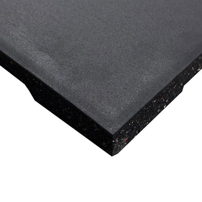 30mm Premium Black Rubber Gym Floor Tile (1m x 0.5m / Black)