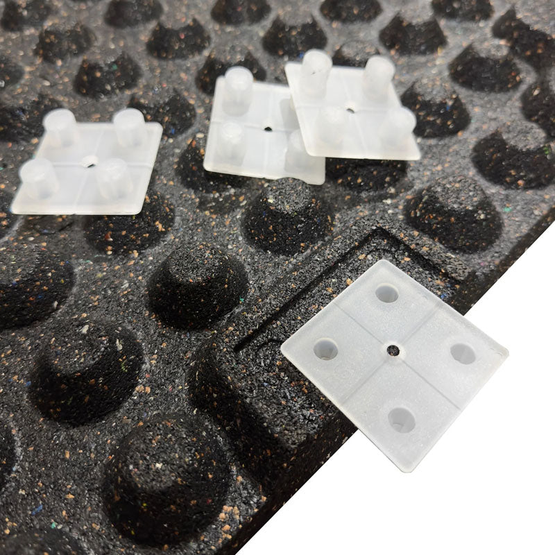 30mm Premium Black Rubber Gym Floor Tile (1m x 0.5m / Black)