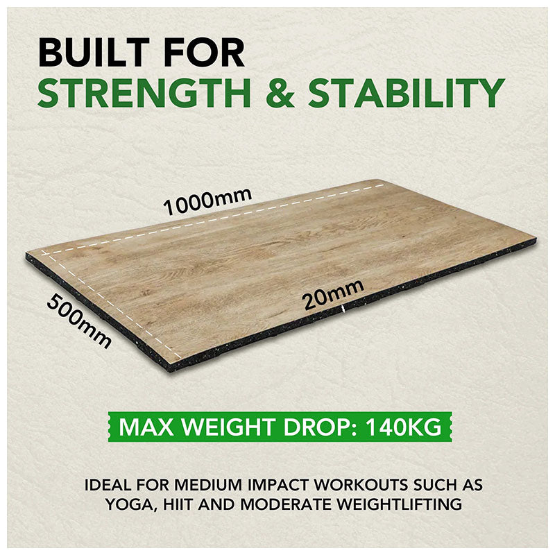20mm Konnecta Wood Effect Gym Flooring Mats