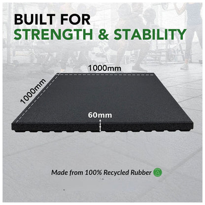 60mm PRO Anti-Shock Gym Flooring Tile