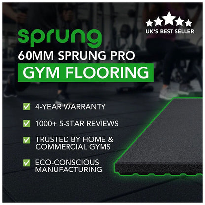 60mm PRO Anti-Shock Gym Flooring Tile