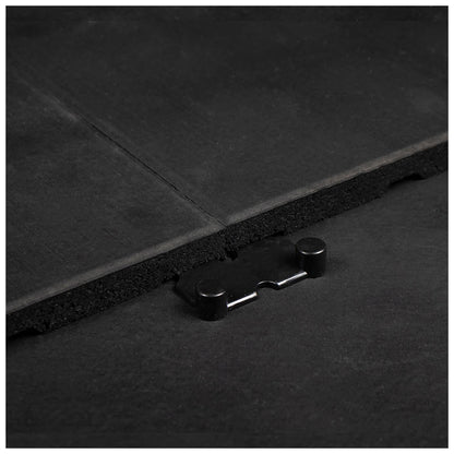 Rival Black Premium Interlocking Rubber Gym Flooring with Connectors (1m x 1m) (30mm)