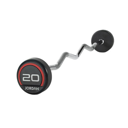 JORDAN® Fixed Barbells - Curl Bar Urethane (Red)