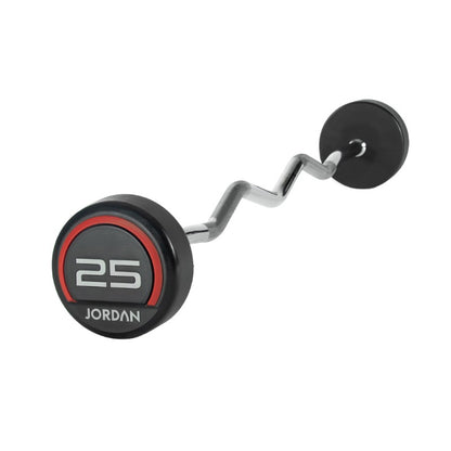 JORDAN® Fixed Barbells - Curl Bar Urethane (Red)