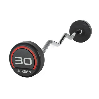 JORDAN® Fixed Barbells - Curl Bar Urethane (Red)