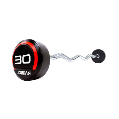 JORDAN Fixed Barbells - Curl Bar Urethane (Red)