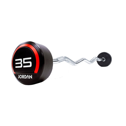 JORDAN Fixed Barbells - Curl Bar Urethane (Red)