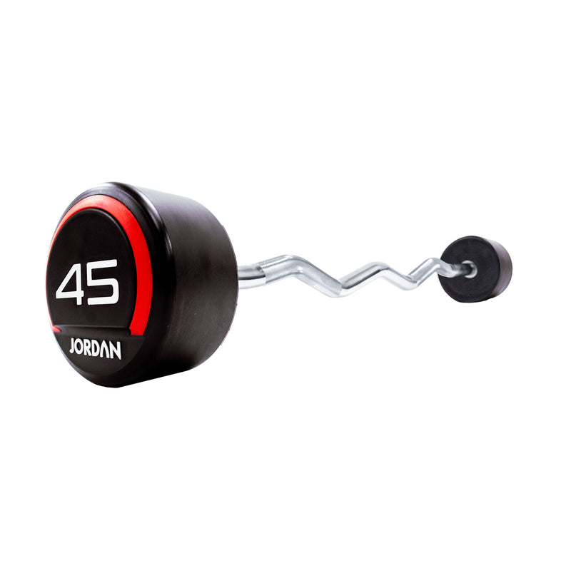 JORDAN Fixed Barbells - Curl Bar Urethane (Red)
