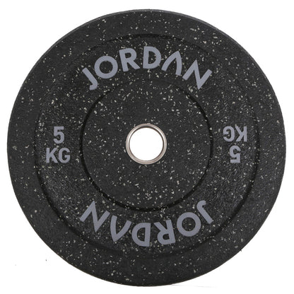 JORDAN HG Black Rubber Bumper Weight Plates - Coloured Fleck