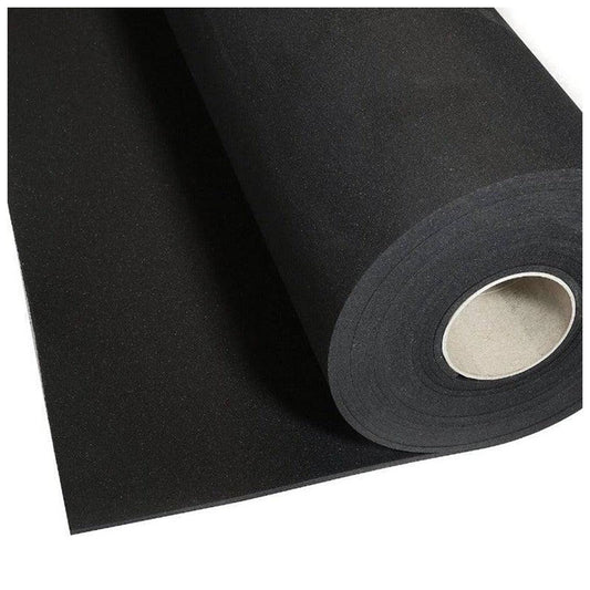 Jet Black Rubber Flooring Roll – 10m²