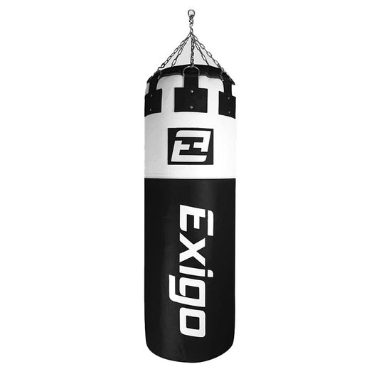 Exigo Super Pro 4ft 6'' 75kg Immensus Leather Punch Bag - Black/White