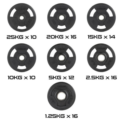 JORDAN® Rubber Tri-Grip Olympic Weight Plates
