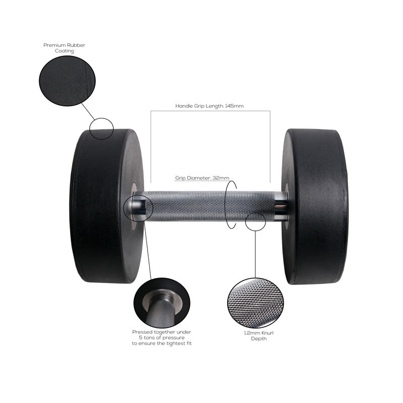 Pro Rubber Dumbbells