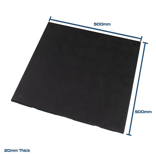 Rival Black Premium Interlocking Rubber Gym Flooring with Connectors (500mm x 500mm) (20mm)