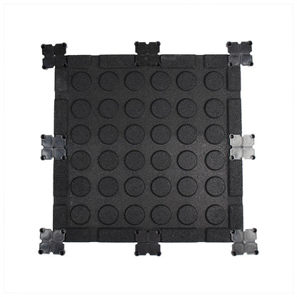 Rival Black Premium Interlocking Rubber Gym Flooring with Connectors (500mm x 500mm) (20mm)