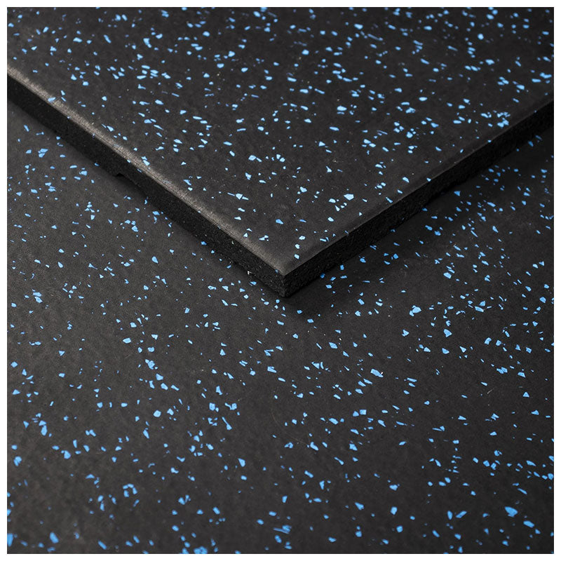 Rival Blue Fleck Premium Interlocking Rubber Gym Flooring with Connectors (1m x 1m) (20mm)