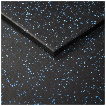 Rival Blue Fleck Premium Interlocking Rubber Gym Flooring with Connectors (1m x 1m) (20mm)