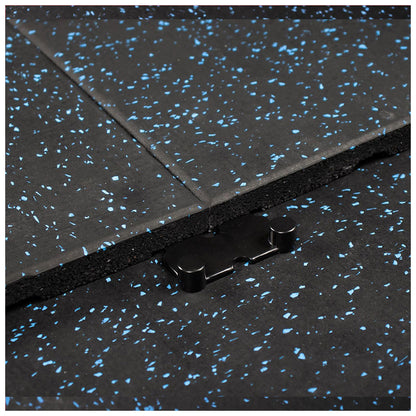 Rival Blue Fleck Premium Interlocking Rubber Gym Flooring with Connectors (500mm x 500mm) (20mm)